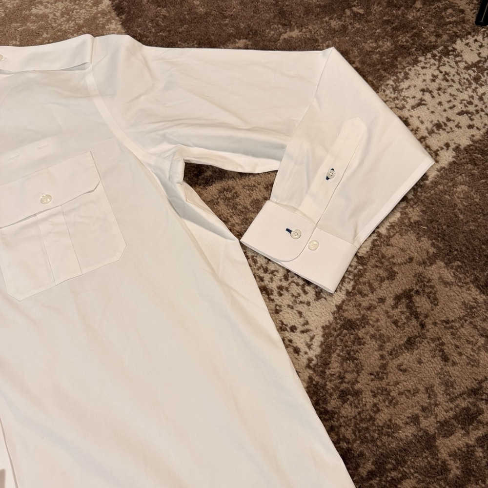 Brooks Brothers United Airlines Shirt Mens 17 36/37 White Long Sleeve Pilot NEW - Picture 4 of 12